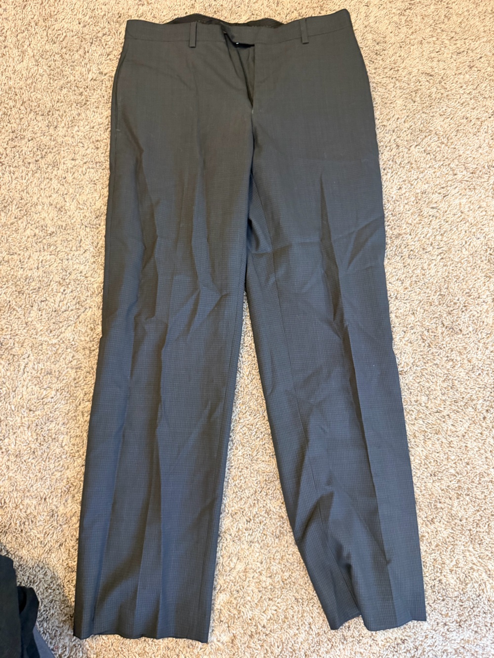 Michael Kors Men's Navy Blue Micro-Check Dress Pants